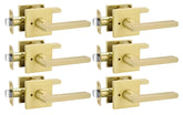 Goldenwarm brushed-gold door handle with square privacy lever for bedrooms, added security and style