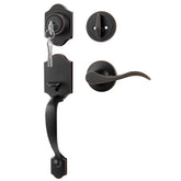 Goldenwarm front door lock set with bronze handle enhances curb appeal and security
