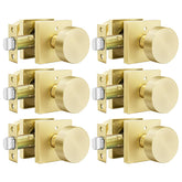 Goldenwarm gold privacy knob with square ball for bedrooms, easy privacy control.