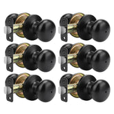Goldenwarm matte black interior door knob shown on a door for bedroom privacy