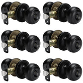 Goldenwarm matte black keyless privacy door knob pack for interior doors, easy to install.