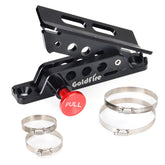 Goldfire quick-release roll-bar mount shown for fast extinguisher access