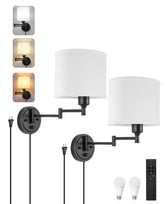 GOODATE plug-in wall sconce with remote control for easy lighting adjustments