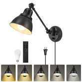 GOODATE wall sconce with remote control for easy brightness and color adjustments.