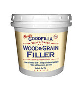 Goodfilla water-based wood filler in White Oak, trowel-ready, for seamless repairs and finishes.