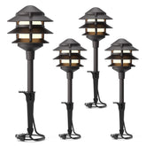 GOODSMANN 4PK landscape lighting bundle illuminates walkways with inviting glow.