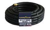 Goodyear air hose 50ft black rubber for durable workshop use.