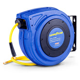 Goodyear air hose reel with enclosed case for durable indoor and outdoor use