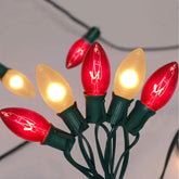 GOOTHY C9 red white lights package for 25 ft outdoor decor