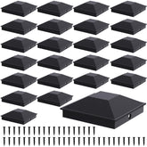 Goovilla 4x4 post cap black top view protects wood posts from rain