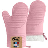 Gorilla Grip oven mitt with honeycomb texture for a secure heat-safe grip.