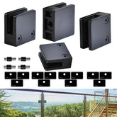 GOSURE 4-piece glass clamp set secures 8–12 mm glass with satin finish.