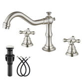 The gotonovo bathroom faucet in an 8-inch wide spread offers timeless style and durable brass.