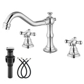 Gotonovo 8-inch widespread faucet with cross handles for precise temperature control.
