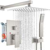 Gotonovo rainfall shower head 12-inch delivers wide spa-like coverage.