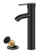 Gotonovo Vessel Sink Faucet in matte black with tall profile for vessel basins