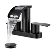 gotonovo waterfall spout faucet in matte black for splash-free water flow.