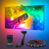 Govee Envisual TV backlight shows dual cameras aligning colors for immersive edge-to-edge viewing