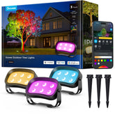 Govee Outdoor Tree Lights setup on a tall tree for dramatic illumination