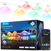 Govee Permanent Lights Pro 200ft outdoor LEDs illuminate eaves with vibrant color.