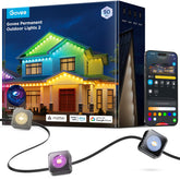 Govee Permanent Outdoor Lights 2 on a house front showing festive curb appeal and coverage