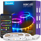 Govee RGBIC LED strip bundle view highlights 65.6ft length for ambient lighting.
