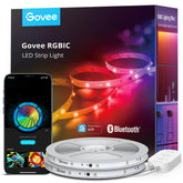 Govee RGBIC LED strip lights setup with smooth living room ambience.