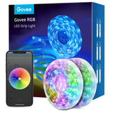 Govee smart LED strip lights brighten 65.6 ft with WiFi color control.