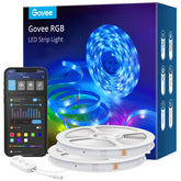 Govee smart RGB LED strip lights in a bedroom creating ambient color