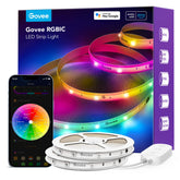 Govee Smart RGBIC LED strip lights in setup mode delivering vibrant ambience