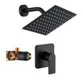 GOXIUHAN black shower faucet trim with 8-inch square head for a spa-like rain shower