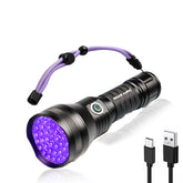 Grace Marci UV flashlight with 51 LEDs reveals hidden stains under 395nm light.