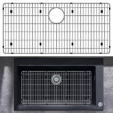 Granatan sink protector grid with back-drain access for easy strainer use