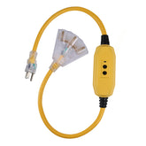 GREATIDE 3ft GFCI lighted extension cord end provides visible safety and quick power status.