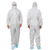 Greenour hazmat suit pack-12-hooded-white shown for protective daily use