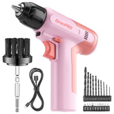 GRENPRO pink cordless drill with LED light ready for quick home projects.