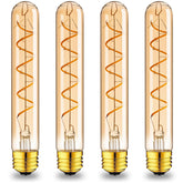 Grensk E26 amber tubular LED bulb enhances vintage chandeliers with warm glow