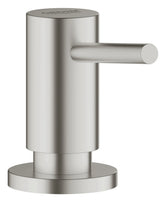 GROHE Cosmopolitan soap dispenser front view in InfinityFinish, built to resist scratches.