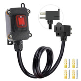 GRZWAYS inline switch with US piggyback plug for convenient on/off control of outdoor devices