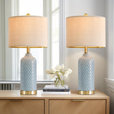 G-SAFAVA blue ceramic table lamp base for a modern living room ambiance.