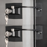 Guardianite 2-pack premium refrigerator lock black guards medicines, alcohol, and lunches.