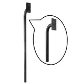 Gudwells universal pedestal assembly shows a rugged gooseneck post ready for secure gate mounting.