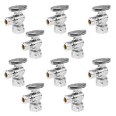 GUOFIS chrome angle stop valve with 1/2-inch FIP inlet for reliable shut-off.