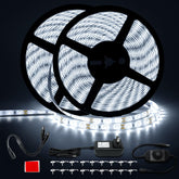Guotong 50ft waterproof LED strip extended for seamless room lighting and easy customization.