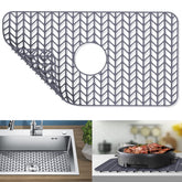 GUUKIN sink mat grid 26x14 inches protects the sink bottom from scratches and impact