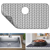 GUUKIN sink protector grid on a grey sink bottom protects against scratches.