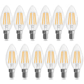GvvooHome E12 candle bulb with clear glass filament for chandeliers