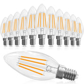 GvvooHome E12 candle bulb with clear glass showing filament for elegant chandeliers