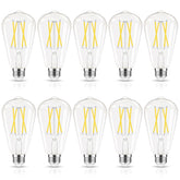 GvvooHome dimmable LED Edison bulbs with clear glass for cool white lighting.