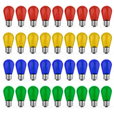 GvvooHome S14 colored bulbs for outdoor lights in red/green/blue/orange add vibrant ambience.